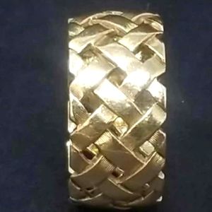 ****VINTAGE ***** 14k solid gold lattice ring